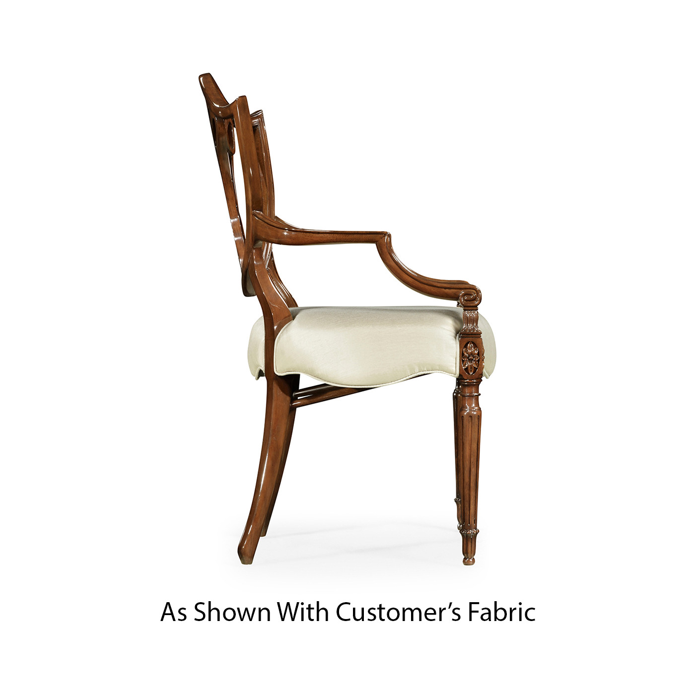 Sheraton Dining Arm Chair with Shield Back in Mahogany High Gloss