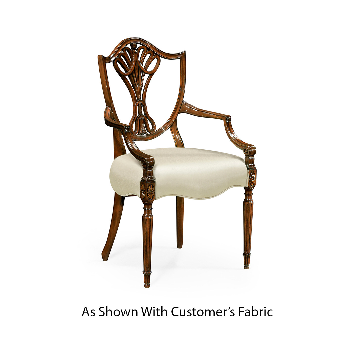 Sheraton Dining Arm Chair with Shield Back in Mahogany High Gloss