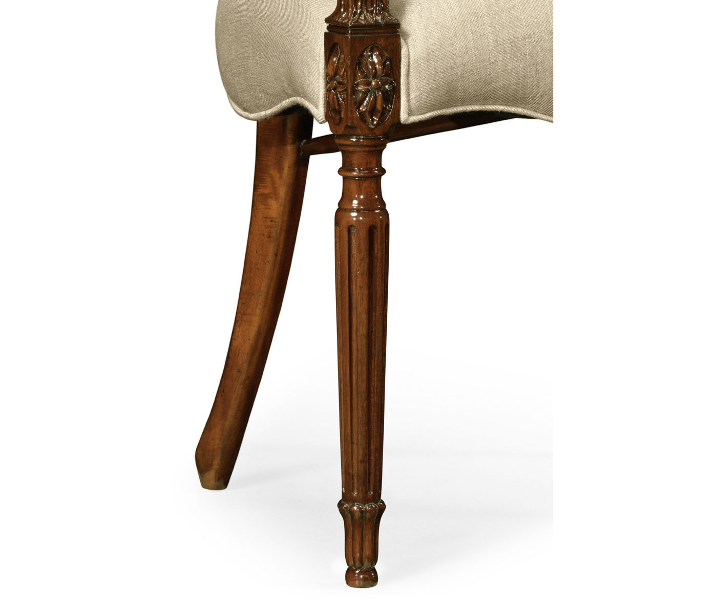 Sheraton Arm Chair with Shield Back in Mahogany High Gloss & Mop Details