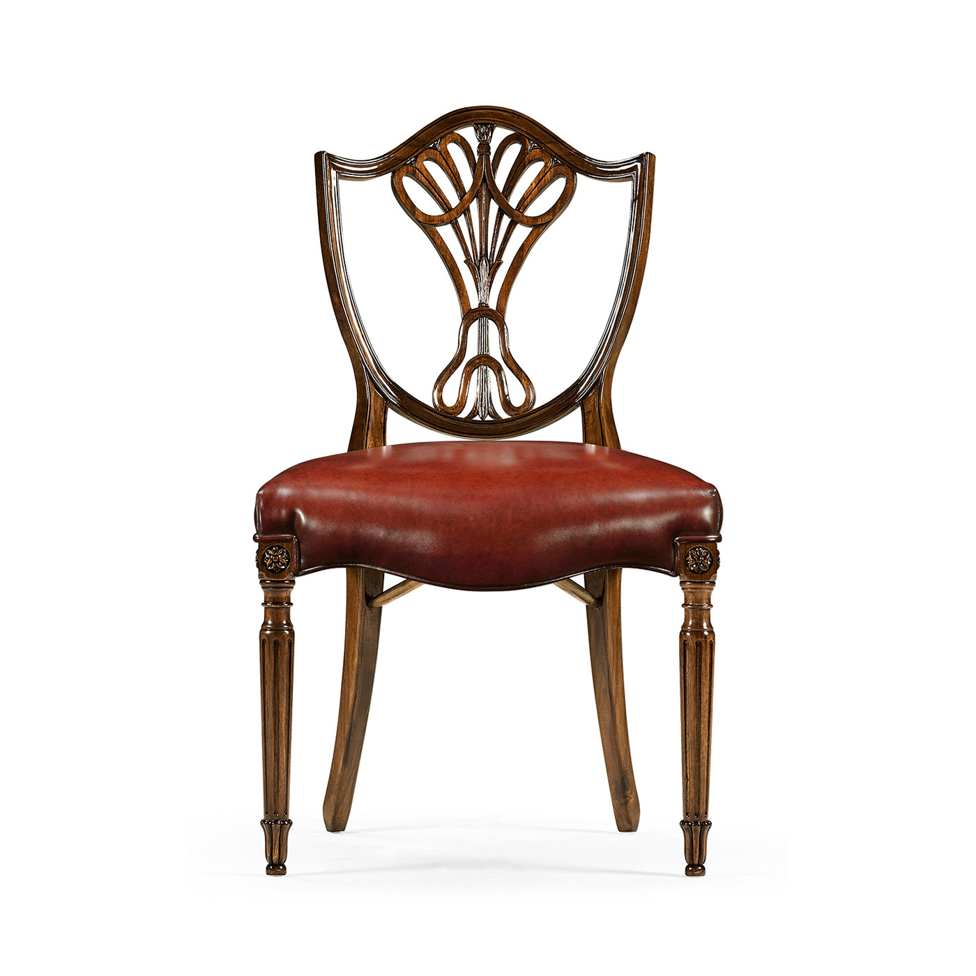 Sheraton Dining Side Chair with Shield Back in Mahogany High Gloss
