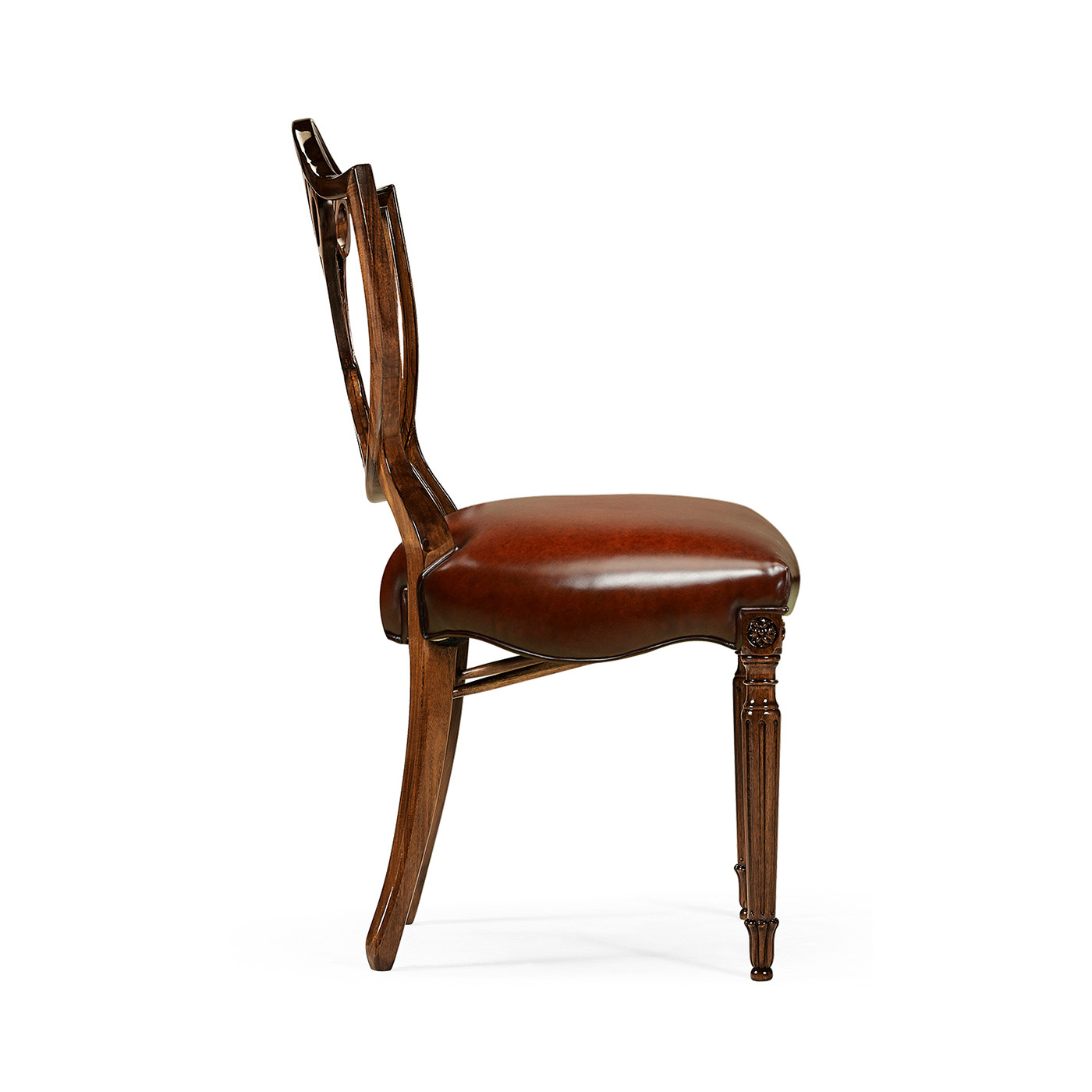 Sheraton Dining Side Chair with Shield Back in Mahogany High Gloss