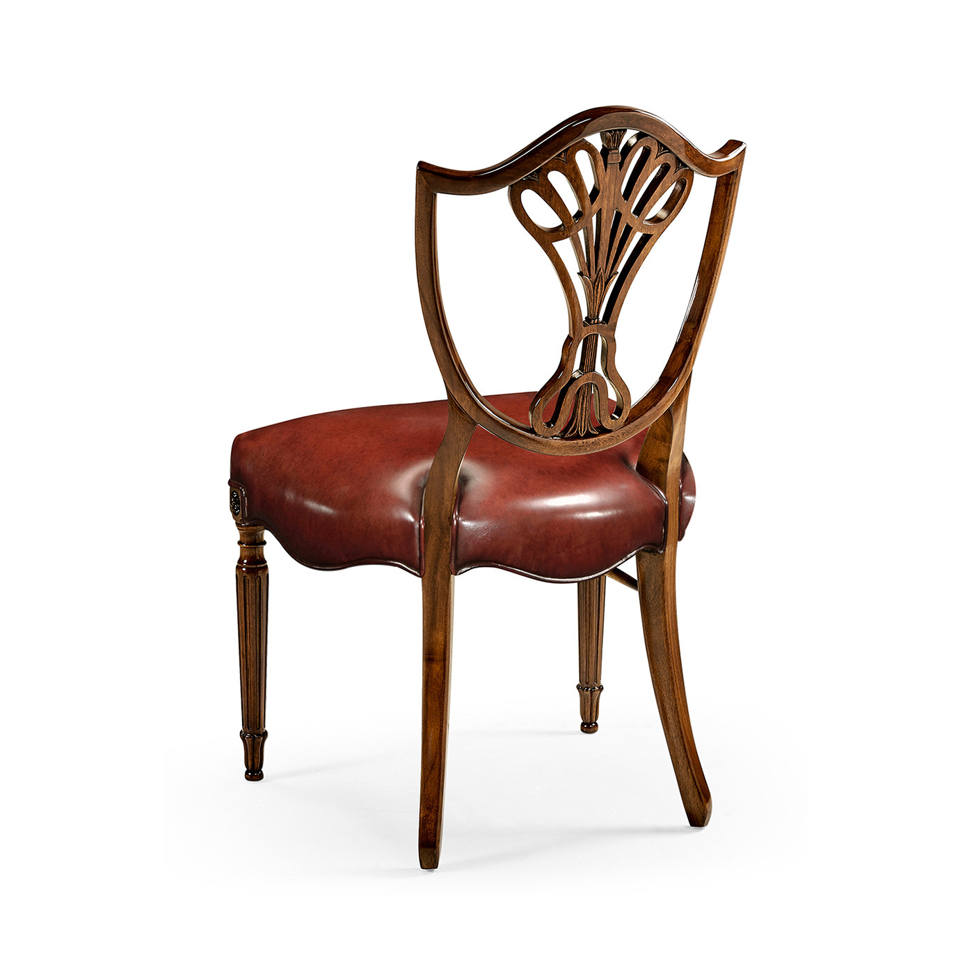 Sheraton Dining Side Chair with Shield Back in Mahogany High Gloss