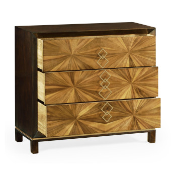 Bookmatched Walnut Chest of Drawers