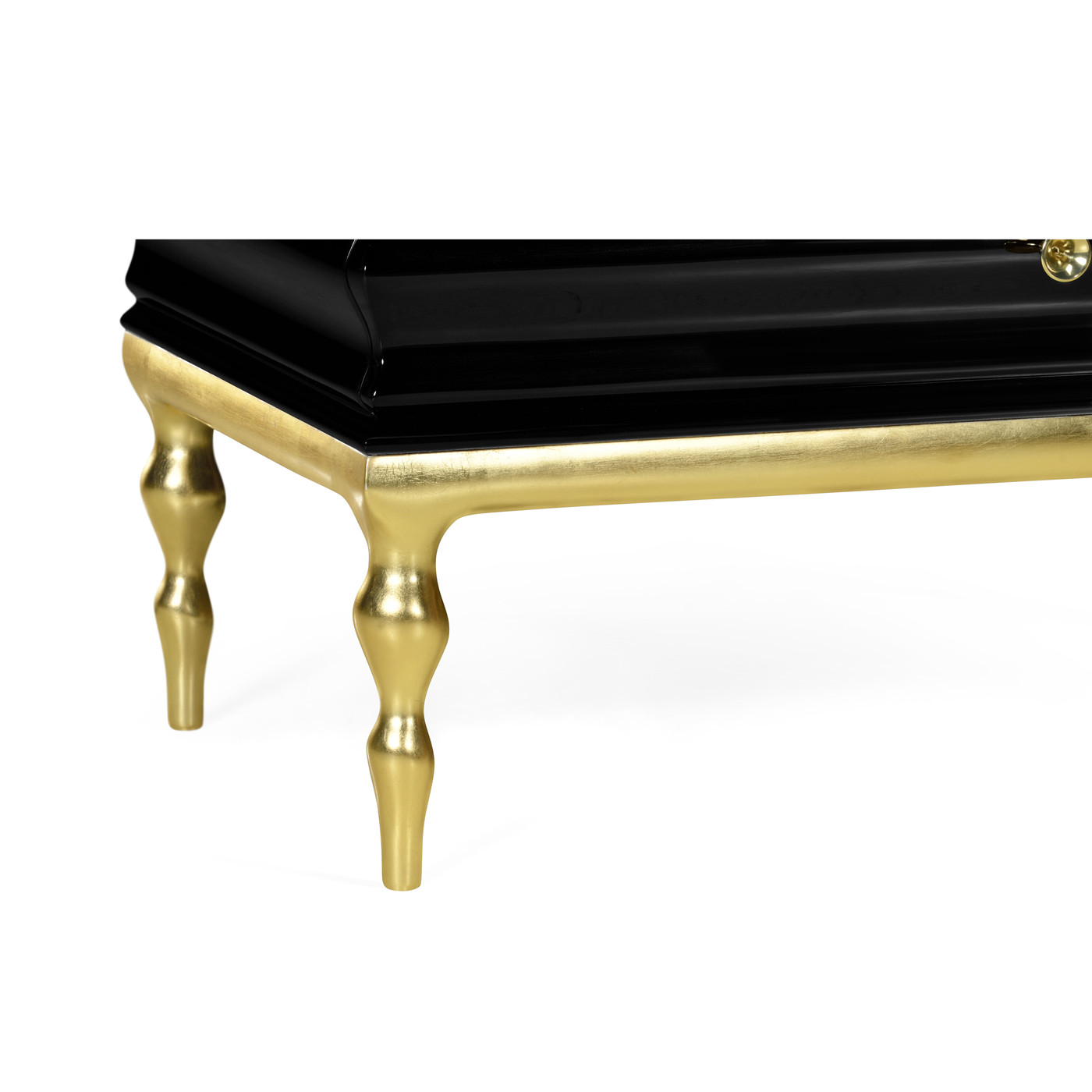 Rippled Black Lacquer Chest of Drawers