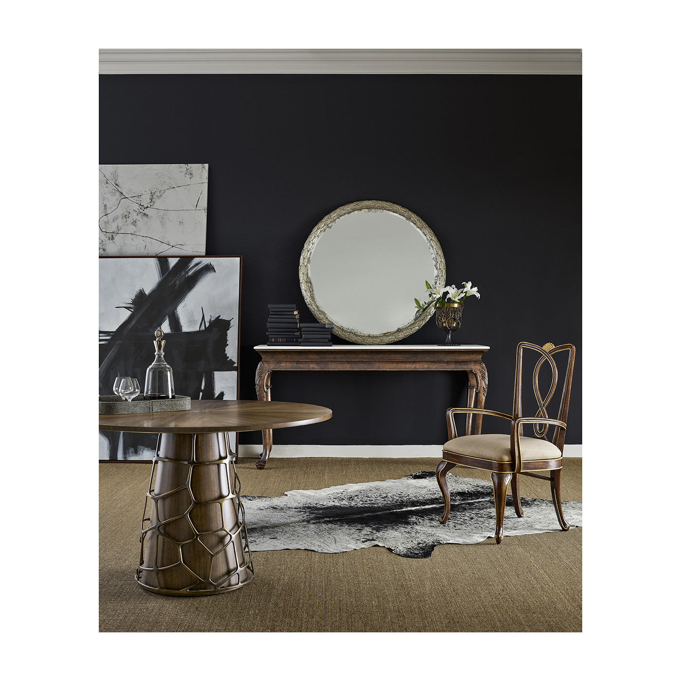 Circular Natural Walnut Dining Table 48