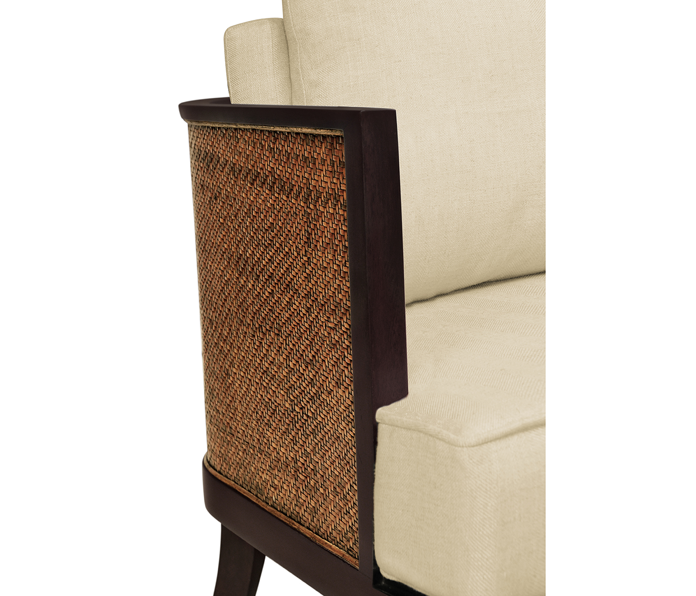 Langkawi Occasional Tub Chair with Rattan Matte Back