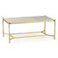 Rectangular Solid Brass & Blanco Equador Marble Top Coffee Table