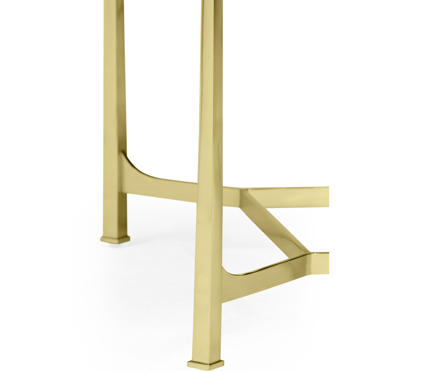 Rectangular Solid Brass & Red Brazil Marble Top Coffee Table