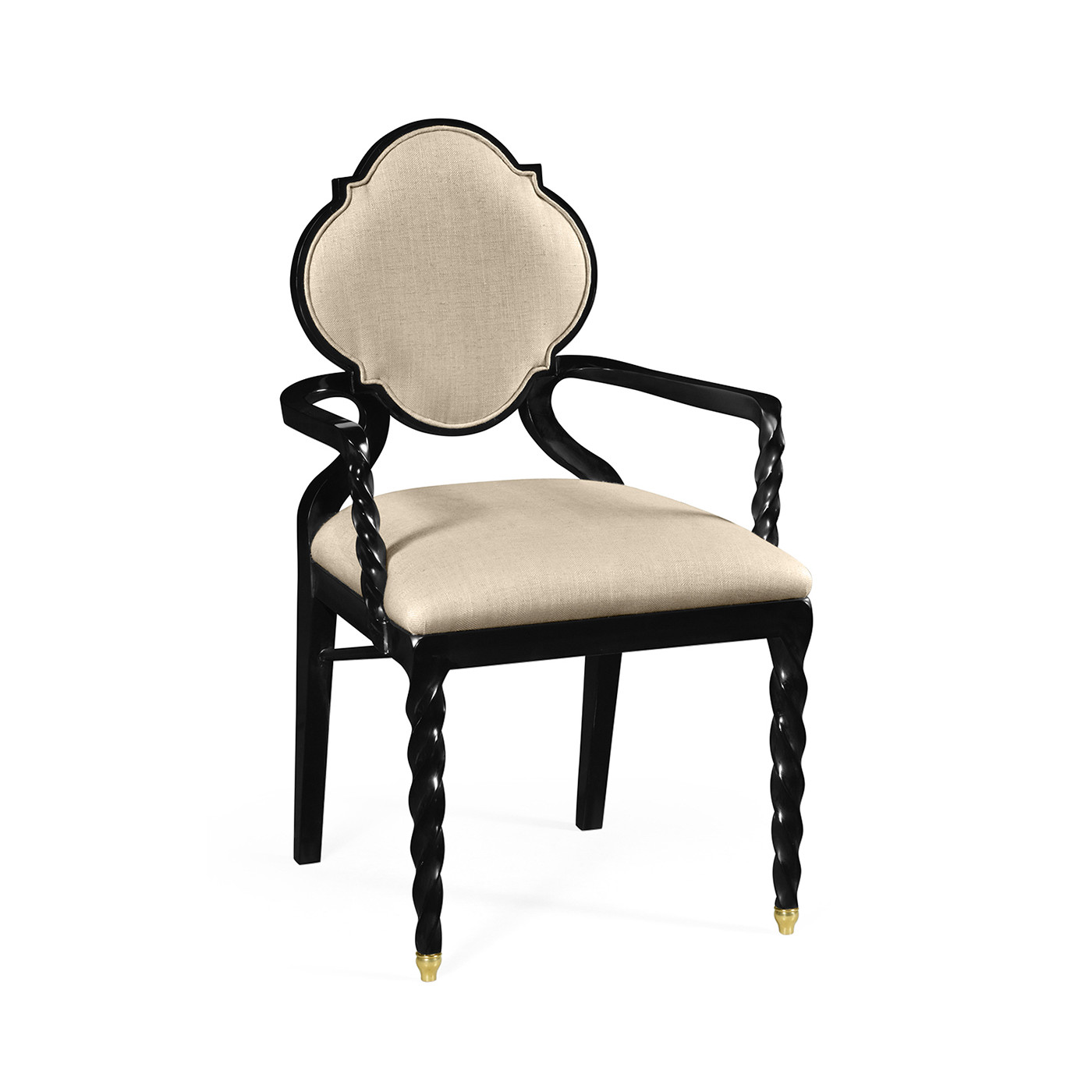 Black Barleytwist Dining Arm Chair