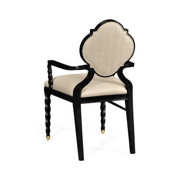Black Barleytwist Dining Arm Chair