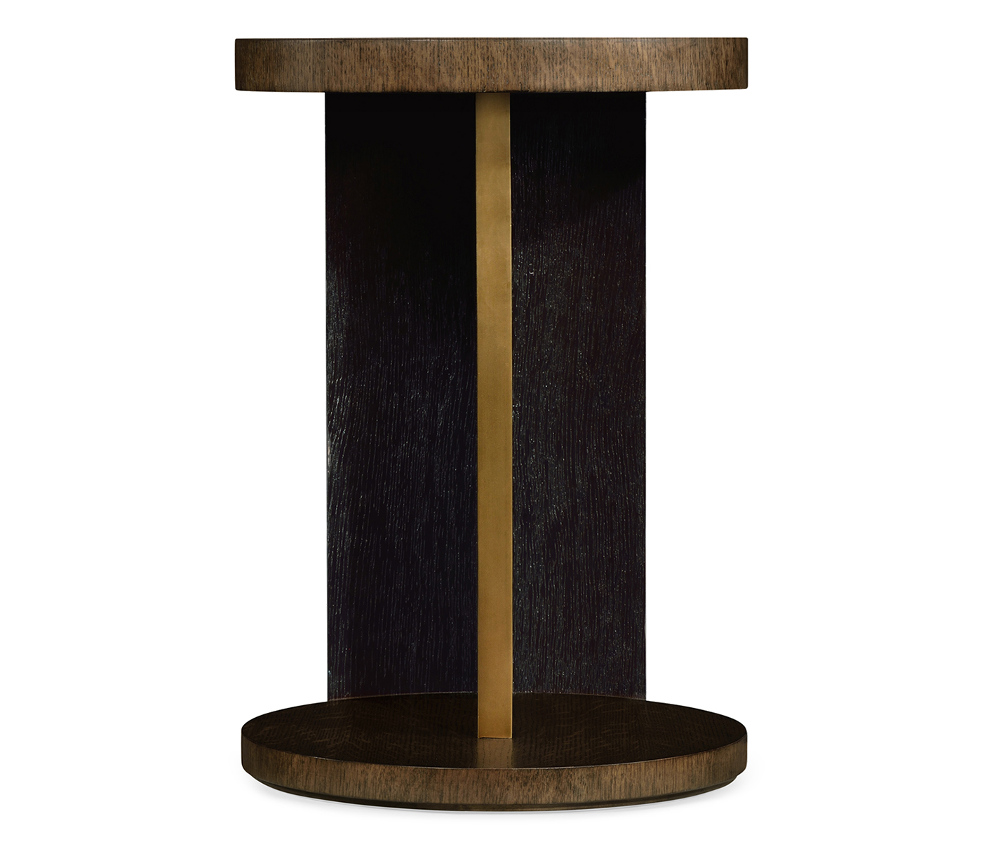 Round Oak with Large Oyster Side Table