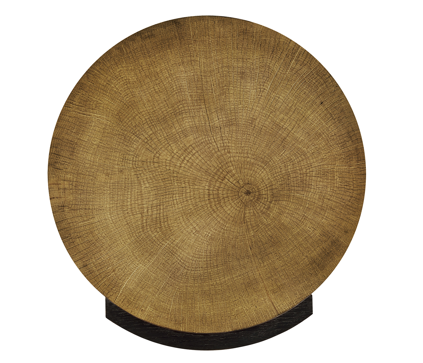 Round Oak with Large Oyster Side Table