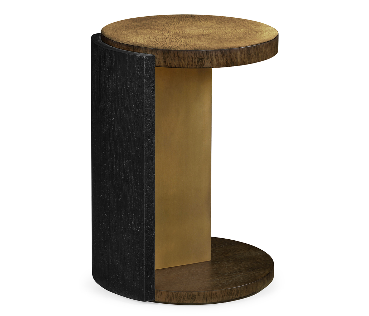 Round Oak with Large Oyster Side Table