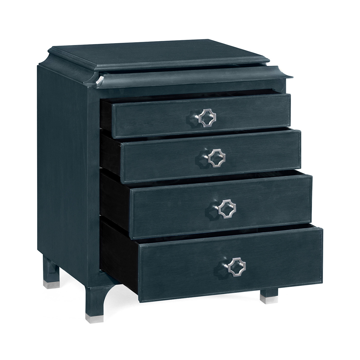 Small Antique Blue Oak Chest of Drawers