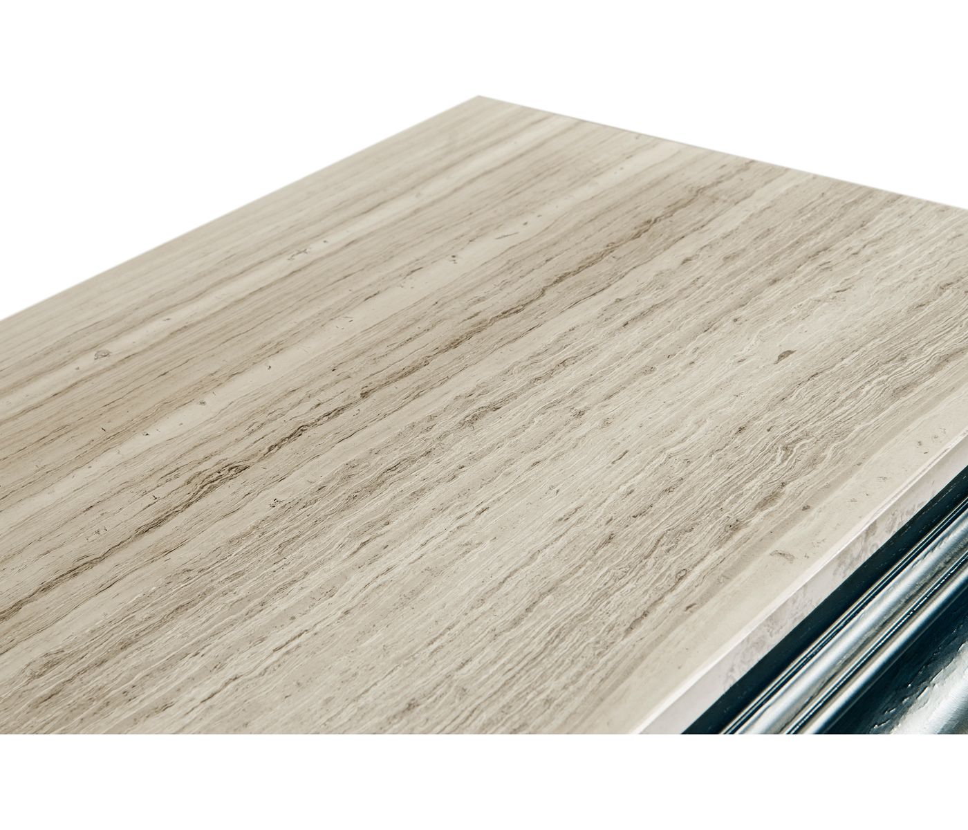 Antique Blue Oak Nightstand with Marble Top