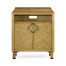Natural Oak Nightstand with Marble Top