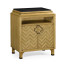 Natural Oak Nightstand with Marble Top