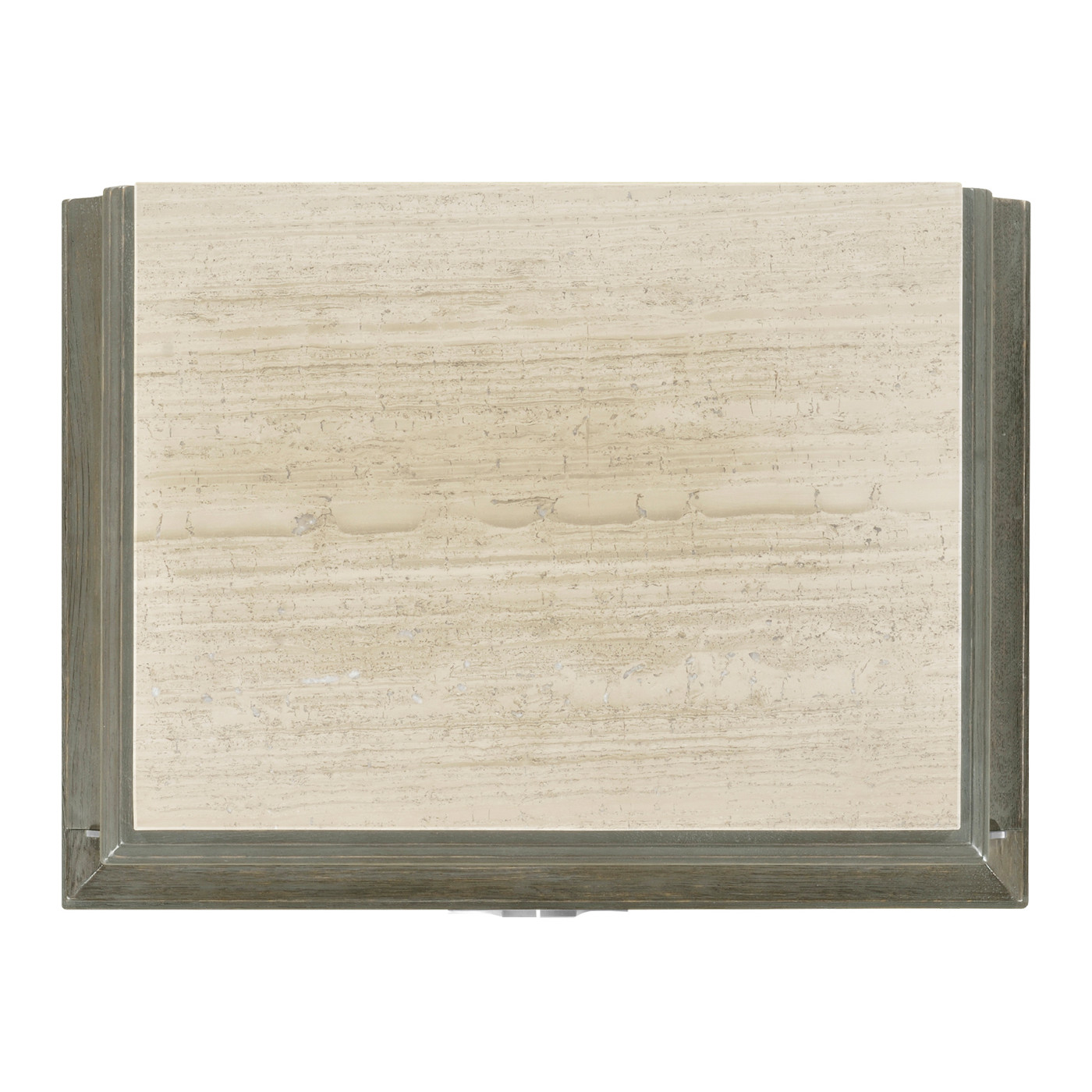 Pewter Oak Nightstand with Marble Top