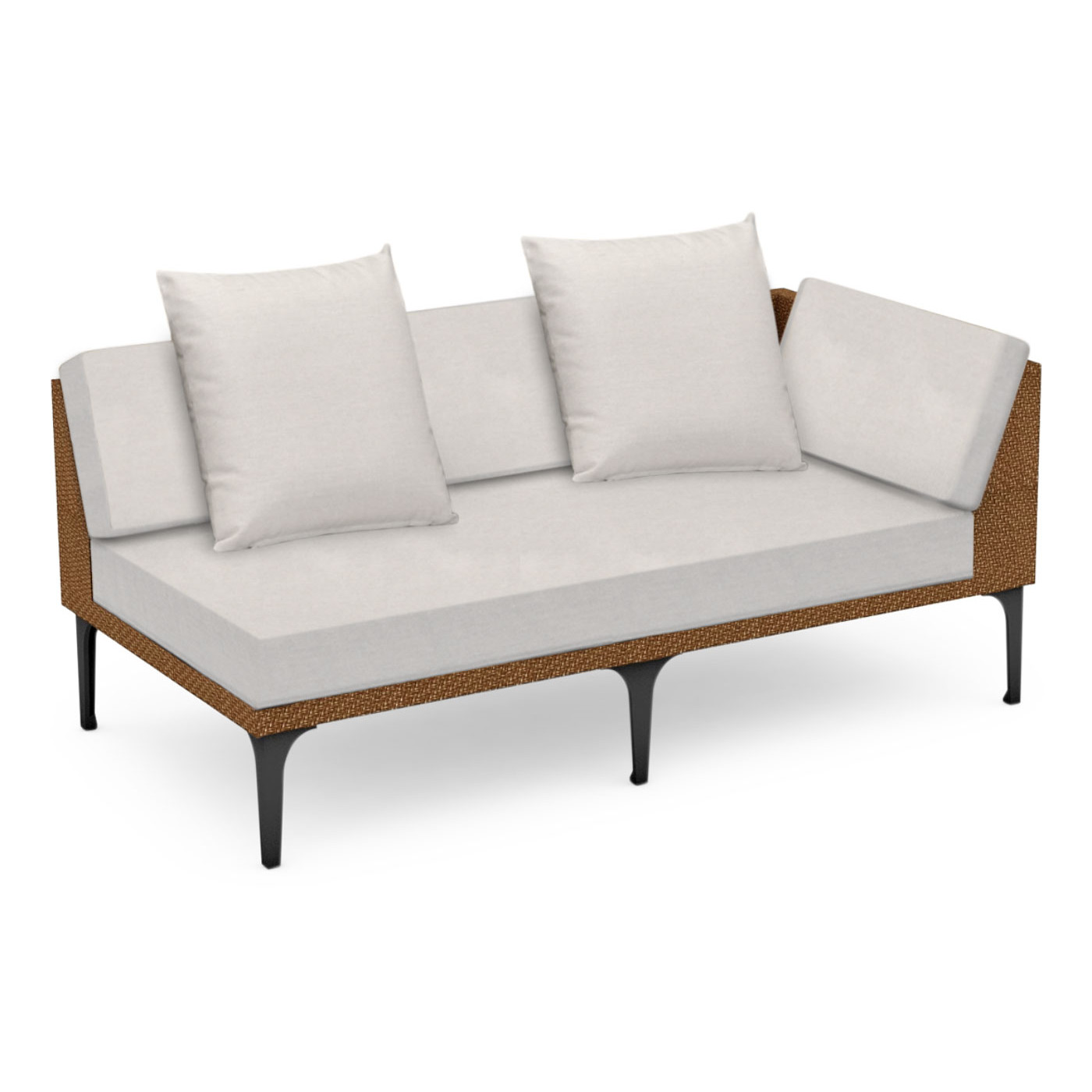 Tan Rattan Left Two-Seat Sofa Sectional 67