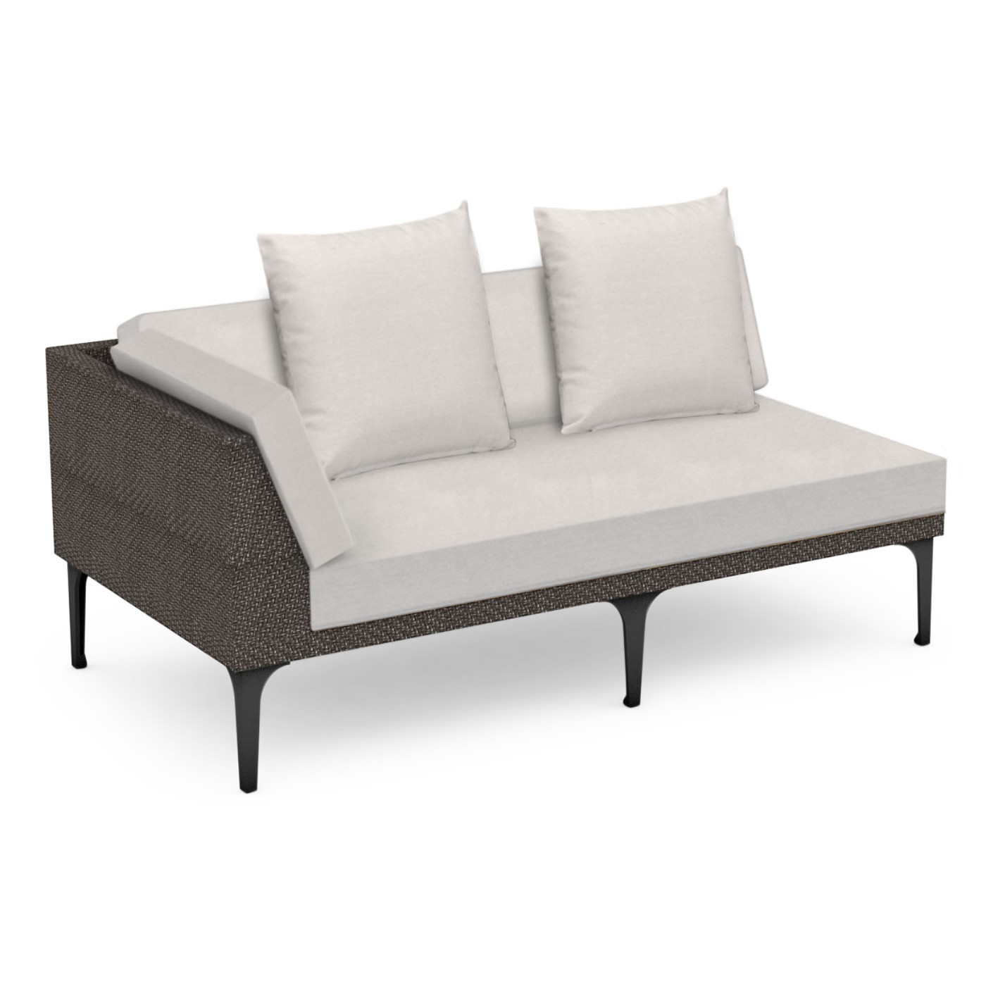 Dark Grey Rattan Right Two-Seat Sofa Sectional 67