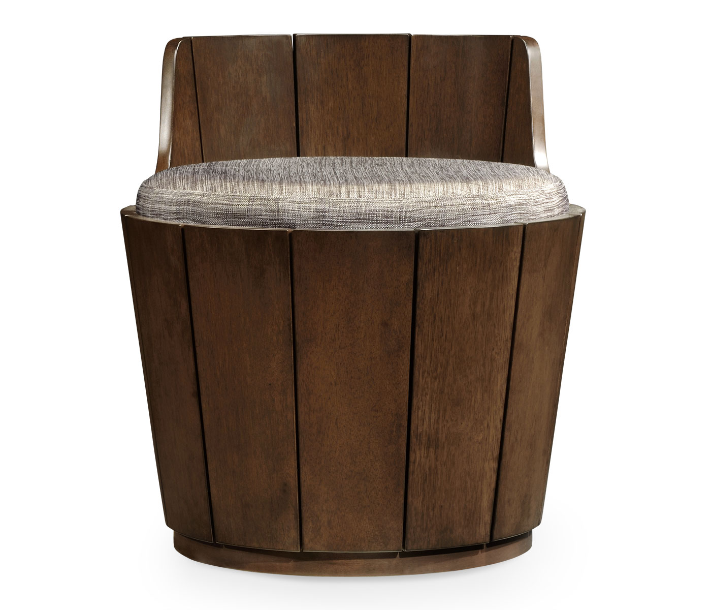 Swivel Walnut Storage Bucket Stool