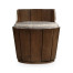 Swivel Walnut Storage Bucket Stool