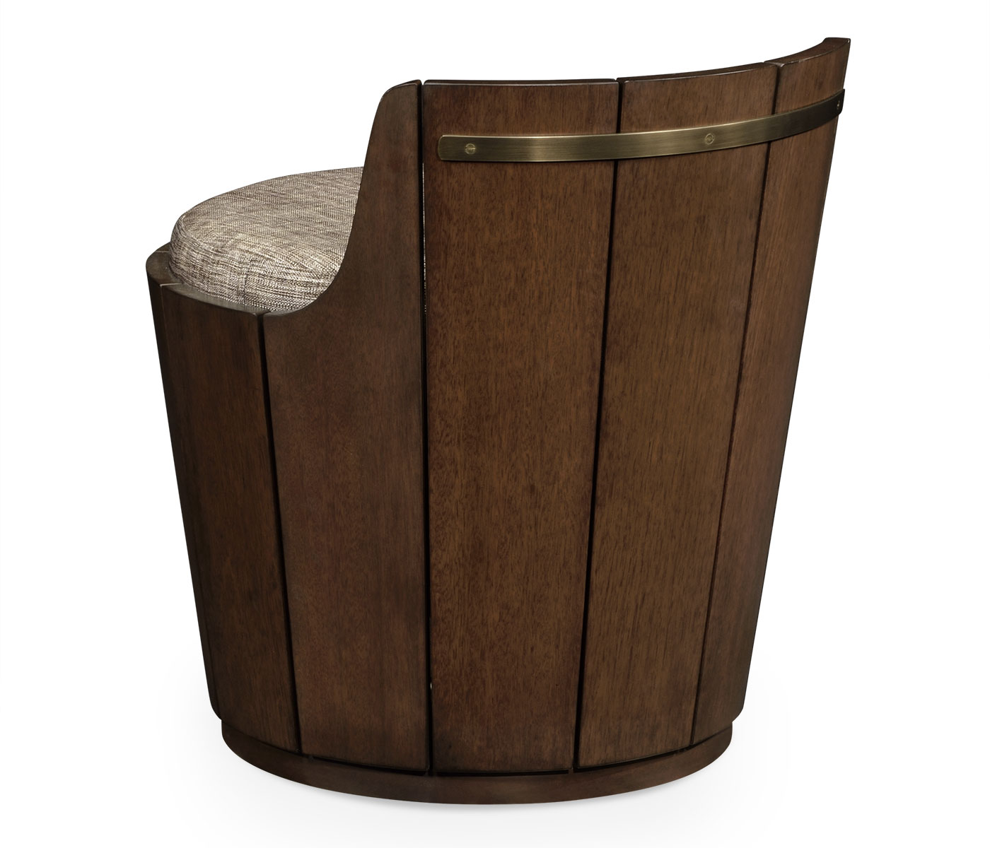 Swivel Walnut Storage Bucket Stool