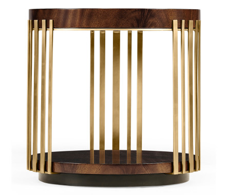 Round Antique Mahogany End Table