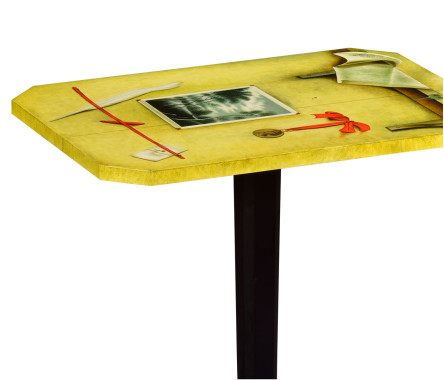 Rectangular Black & Trompe L'oeil Side Table