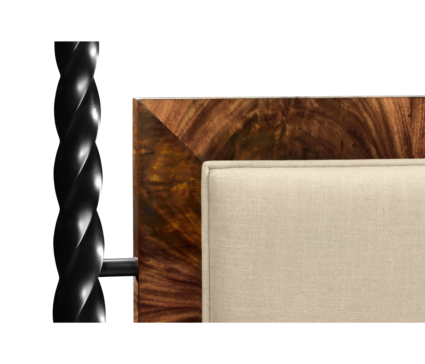 Tropical Walnut & Black Barleytwist Cali King Bed