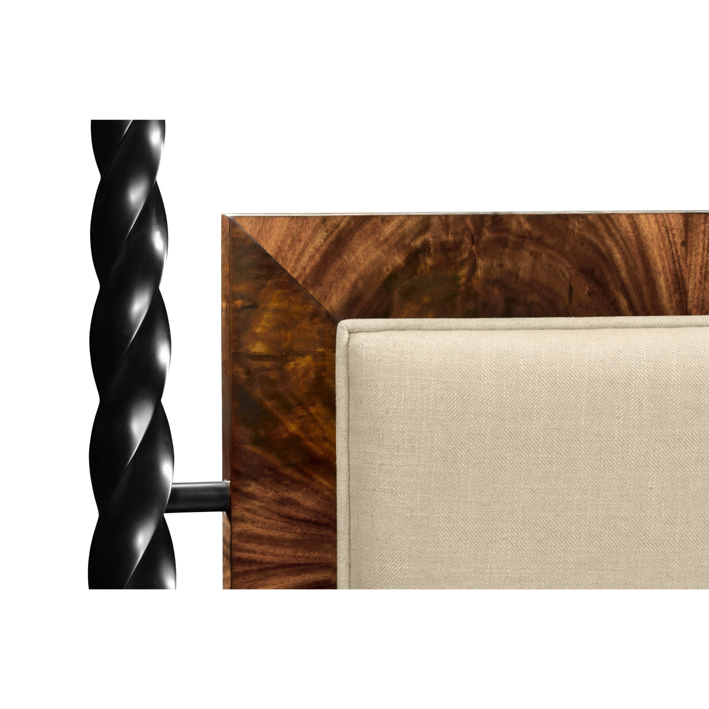 Tropical Walnut & Black Barleytwist Cali King Bed