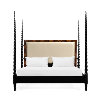 Tropical Walnut & Black Barleytwist US King Bed