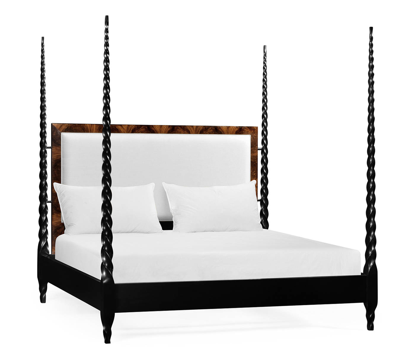 Tropical Walnut & Black Barleytwist US Queen Bed