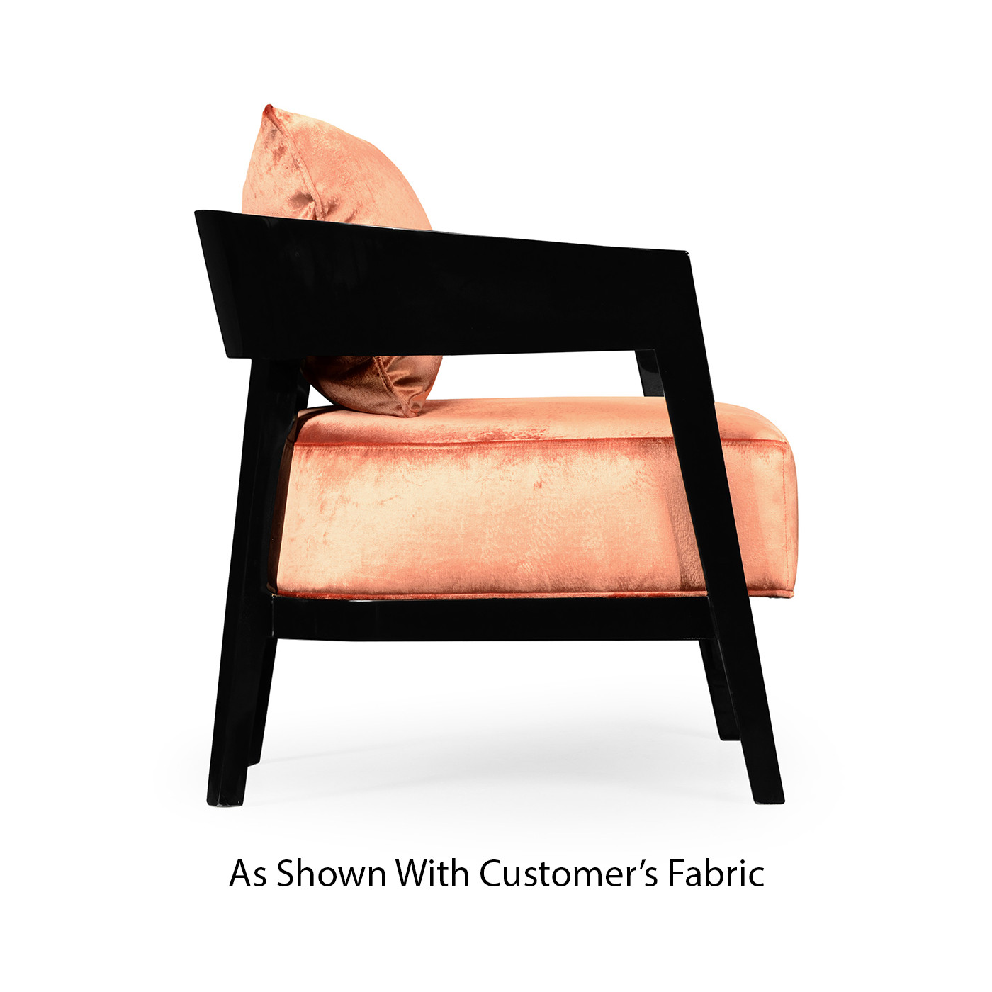 Smoky Black Tub Chair with Back Pillow