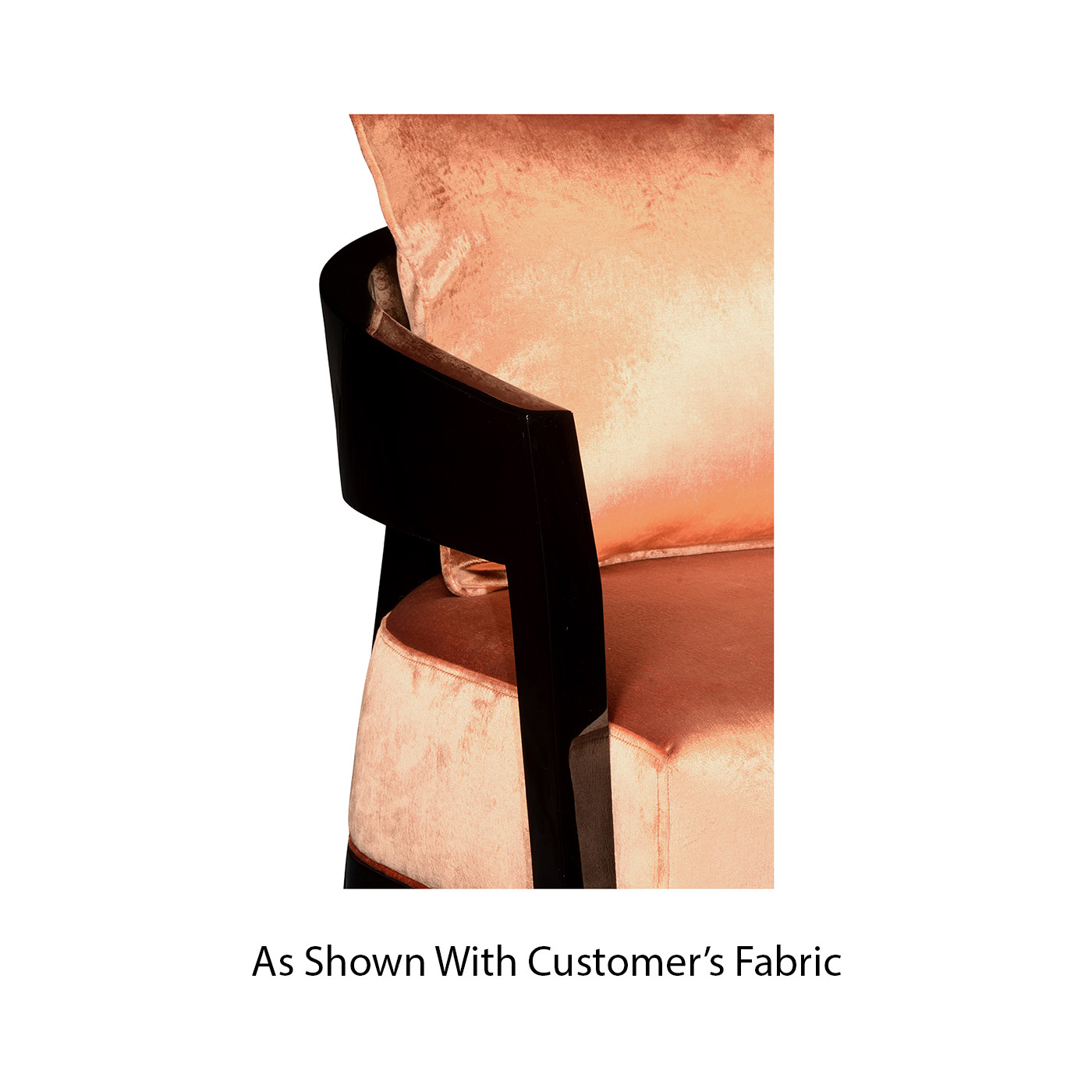 Smoky Black Tub Chair with Back Pillow