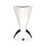 Horn Shaped Faux White & Grey Marble End Table