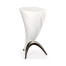 Horn Shaped Faux White & Grey Marble End Table