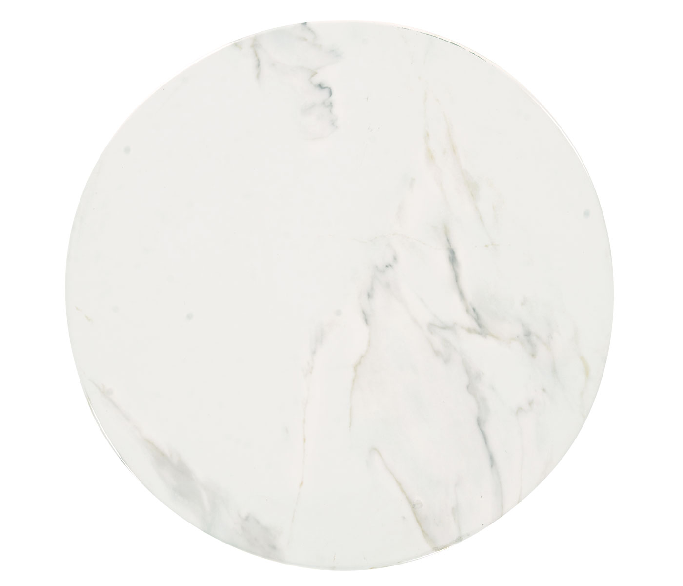 Horn Shaped Faux White & Grey Marble End Table