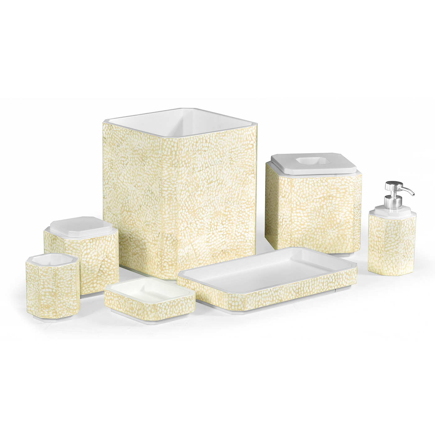 Dark Cream Eggshell Bathroom Accessory Set