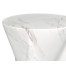 Round to L-Shape Faux White & Grey Marble End Table