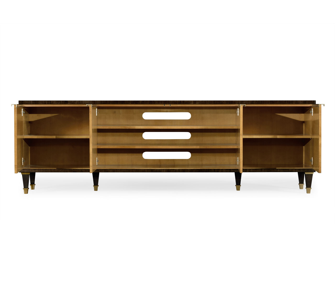 Dark Gold Walnut & Hand Painted TV Cabinet