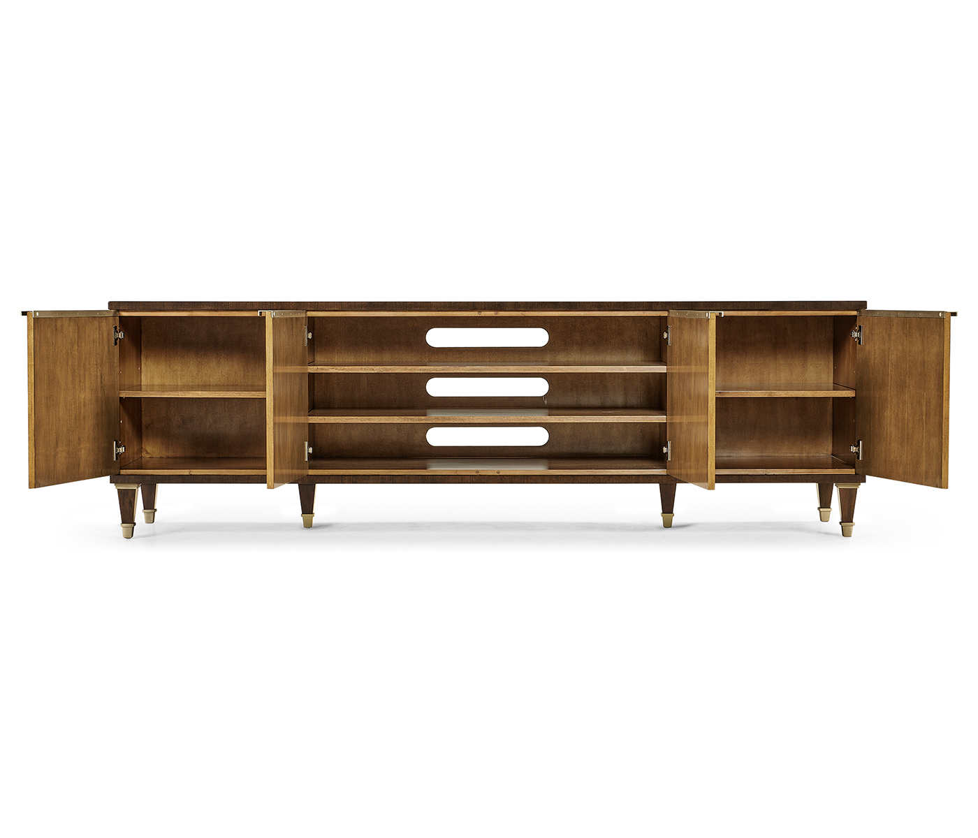 Dark Gold Walnut & Hand Painted TV Cabinet