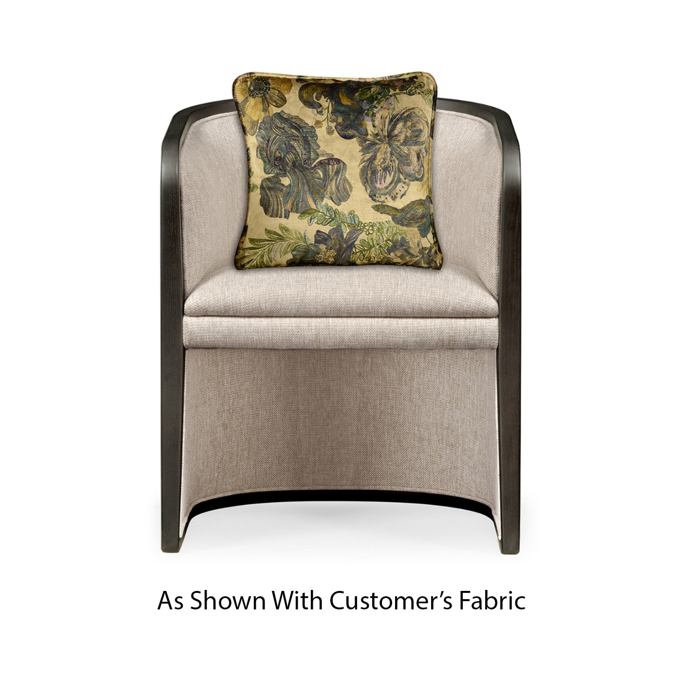 Dark Brown Ash & Woven Rattan Tub Chair