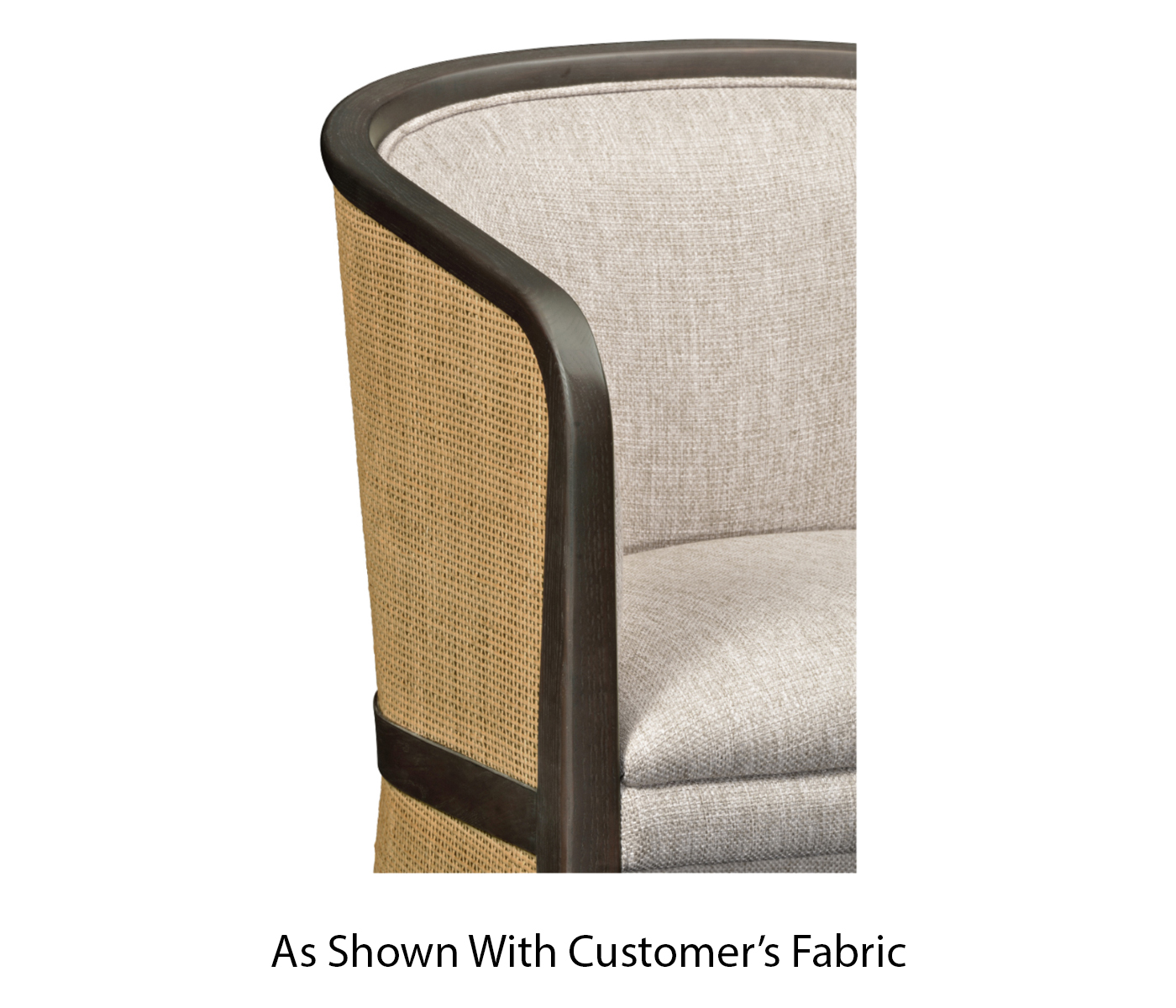 Dark Brown Ash & Woven Rattan Tub Chair