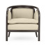 Dark Brown Ash & Woven Rattan Occasional Chair
