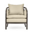 Dark Brown Ash & Woven Rattan Occasional Chair