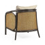 Dark Brown Ash & Woven Rattan Occasional Chair