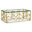 Rectangular Arabesque Gilded Iron Coffee Table with 20mm Clear Glass Top