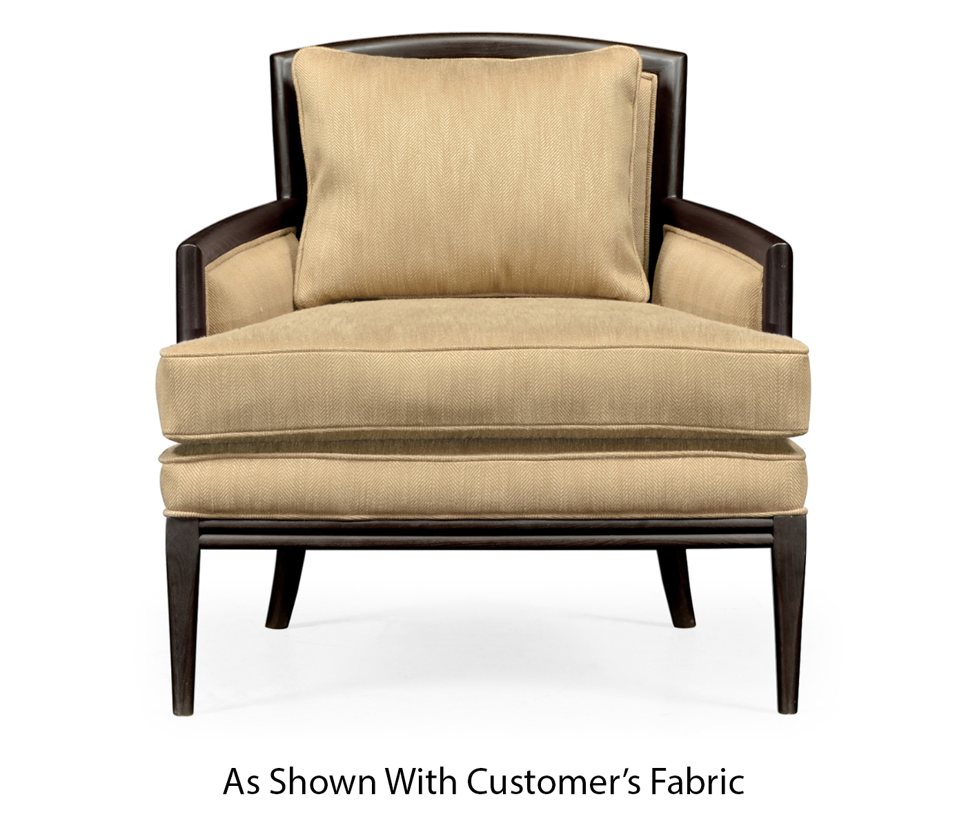 Rounded Back Dark Brown Ash Occasional Chair