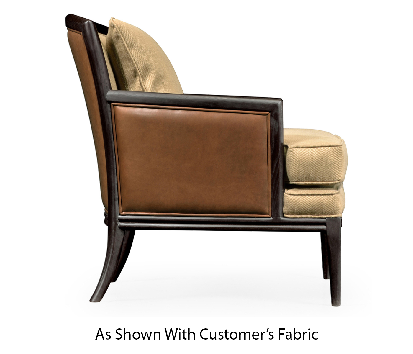 Rounded Back Dark Brown Ash Occasional Chair